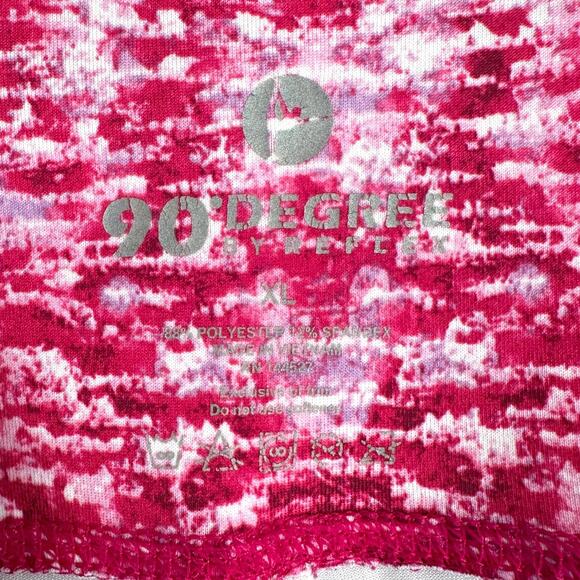 90 Degrees By Reflex Pink Printed Highwaisted Activewear Womens Leggings XL - Picture 3 of 6